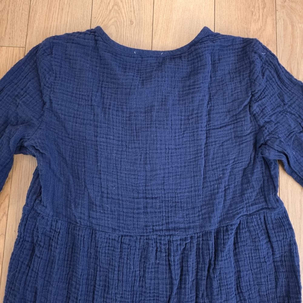 BeachLunchLounge Long Sleeve Cotton Gauze Mini Dress- M - Picture 8 of 11